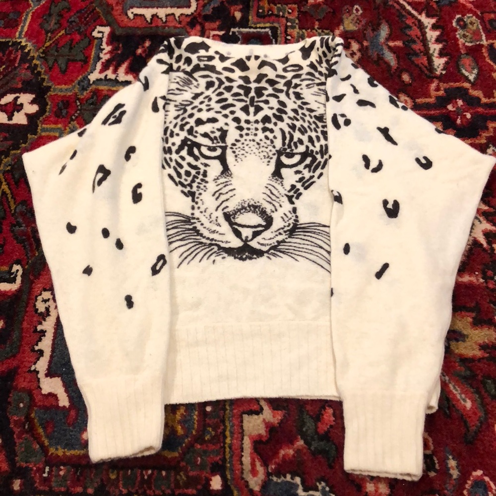 Cheetah Animal Print Dolman Sleeve Sweater